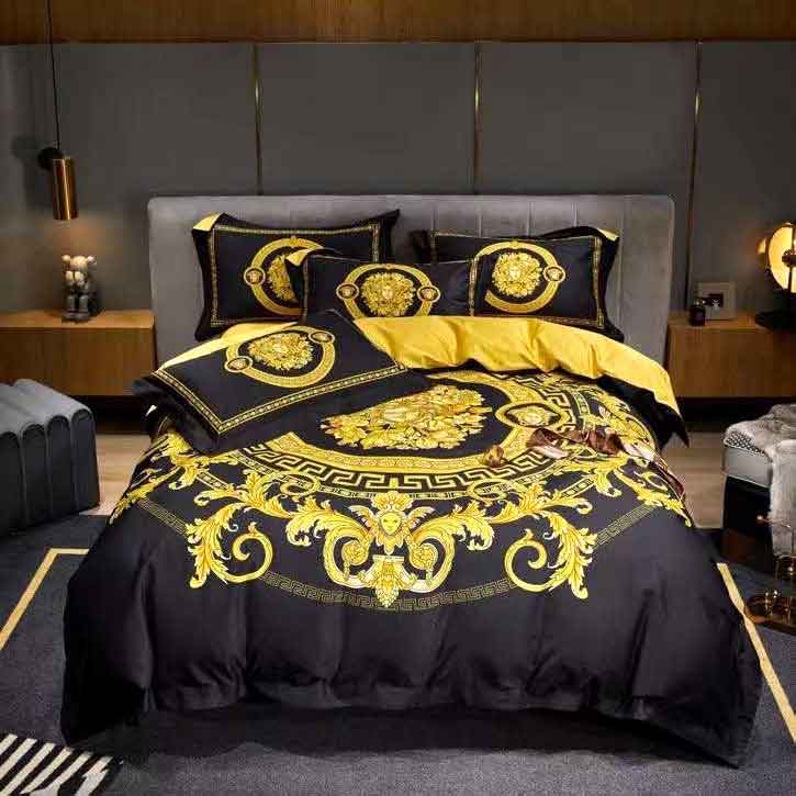 Set ga gối họa tiết Versace cotton cao cấp