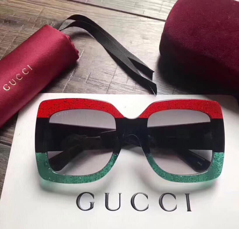 Kính hiệu nữ Gucci 2 màu kết hợp siêu cấp