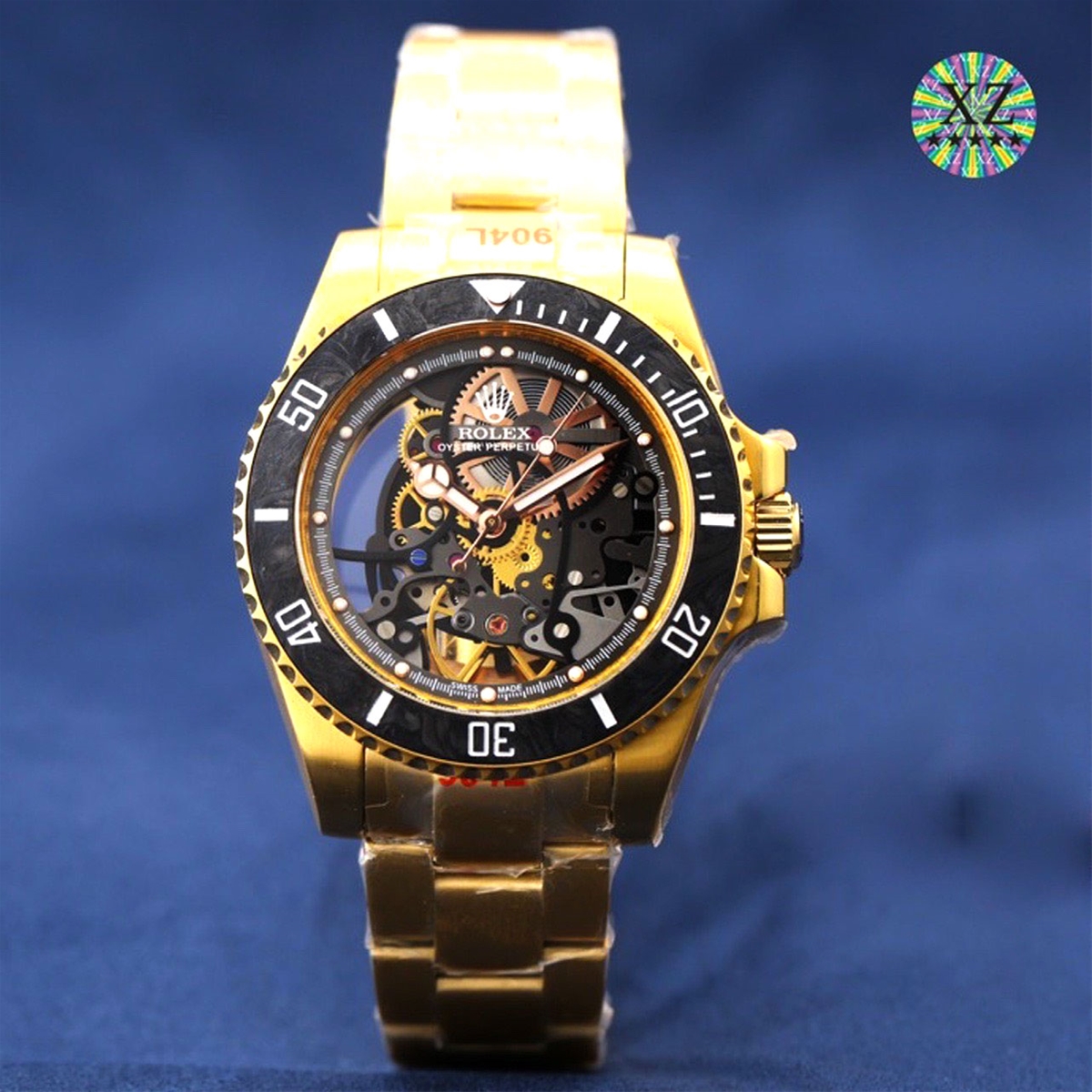 Đồng hồ mặt vàng lộ cơ Rolex siêu cấp