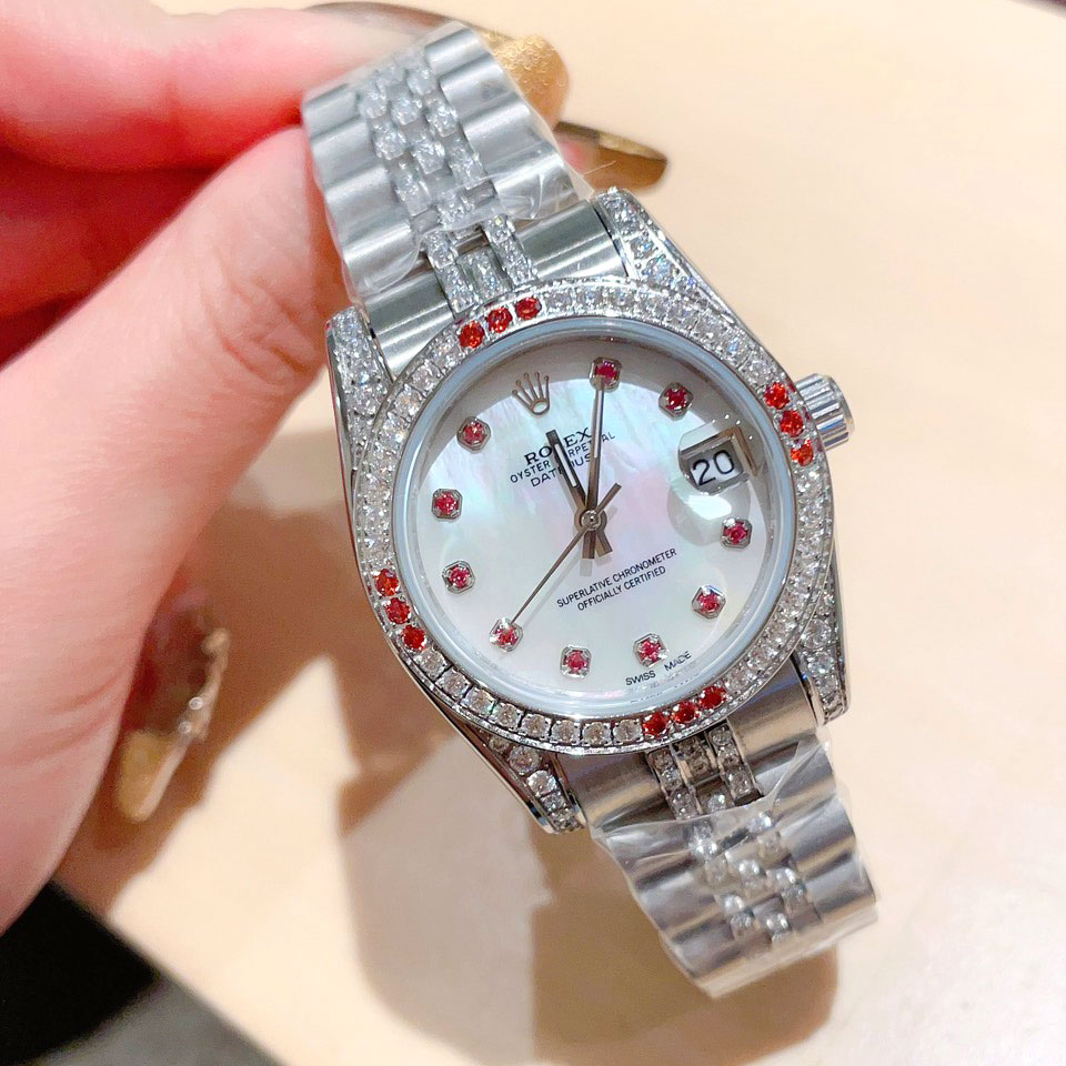 Đồng hồ Rolex nữ điểm đá hồng mặt Saphia siêu cấp