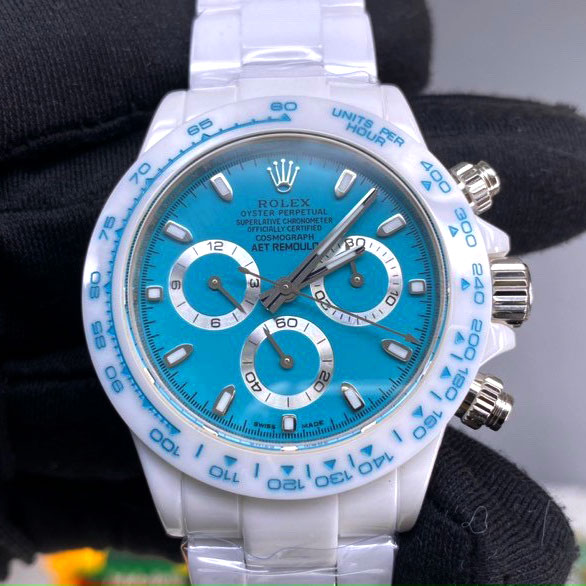 Đồng hồ mặt xanh 3 kim Rolex bọc nhựa likeauth 