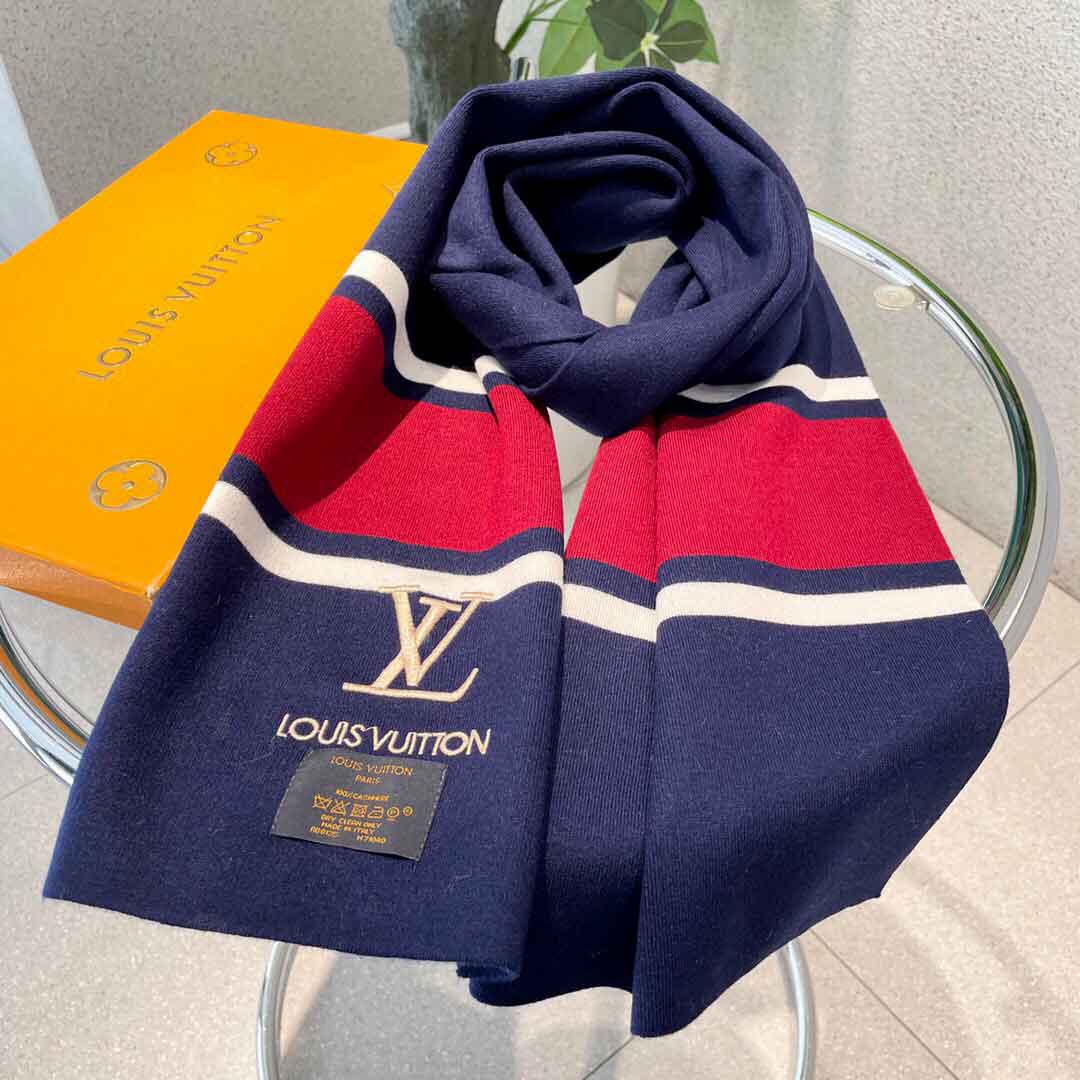 Khăn dạ sọc 3 màu hiệu Louis Vuitton cao cấp