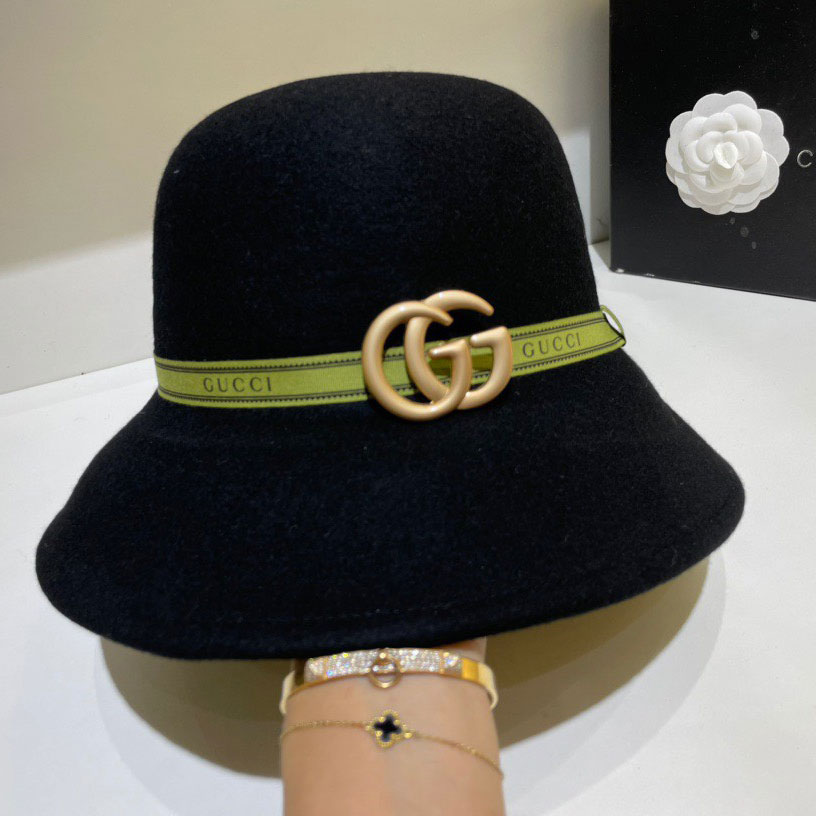 Mũ dạ Gucci viền dây vải xanh cao cấp