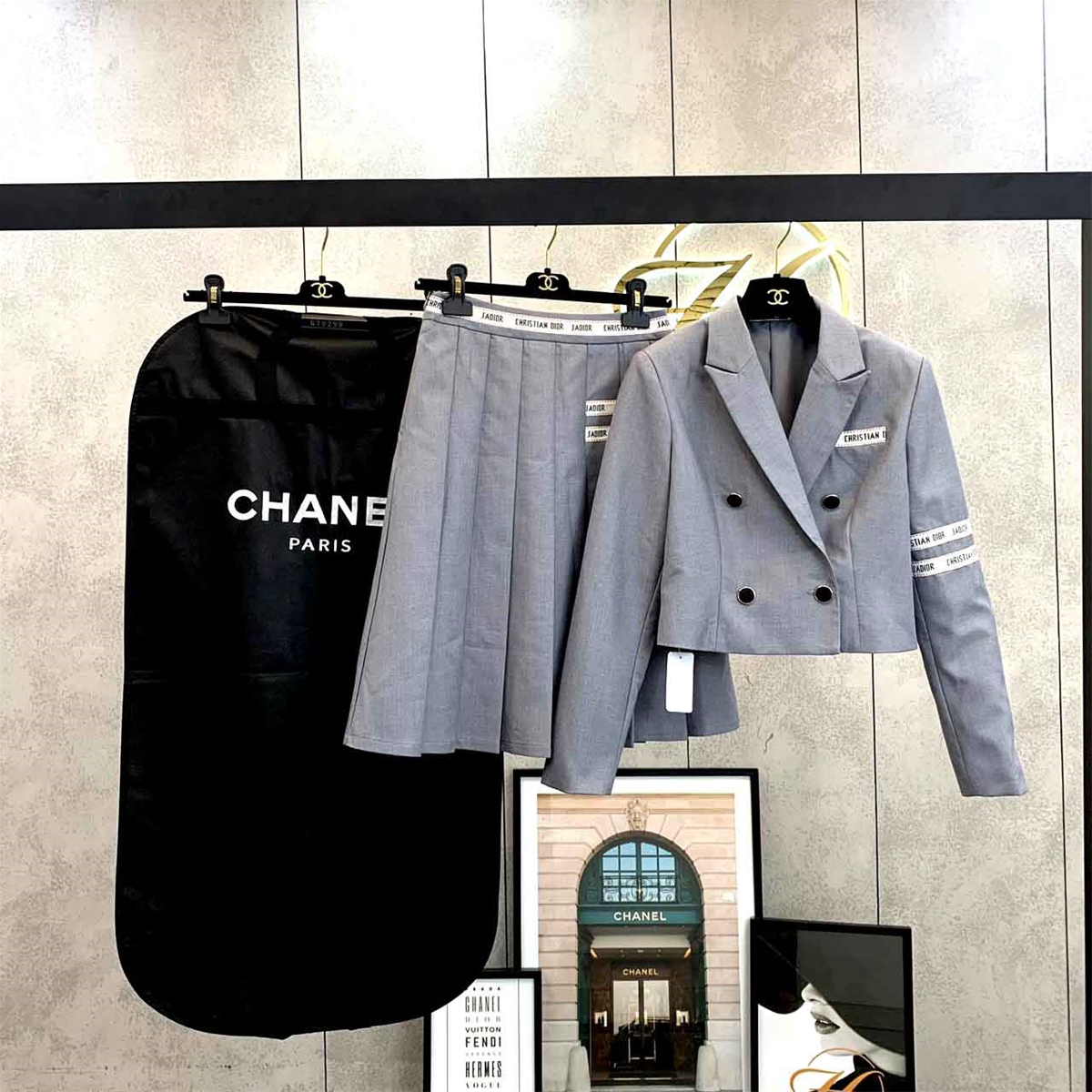 Set chân váy hiệu Chanel cao cấp