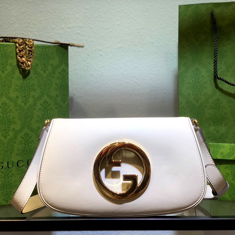 Túi dáng thuyền khóa logo đồng Gucci siêu cấp