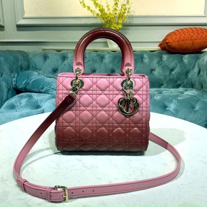 Túi xách Dior lady 5 ô hồng loang siêu cấp
