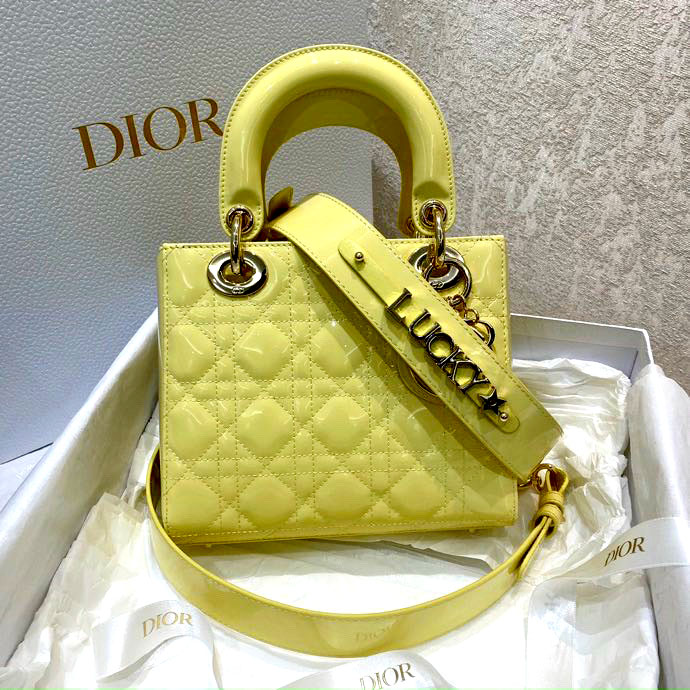Túi xách Dior lady da bóng sz 18cm siêu cấp