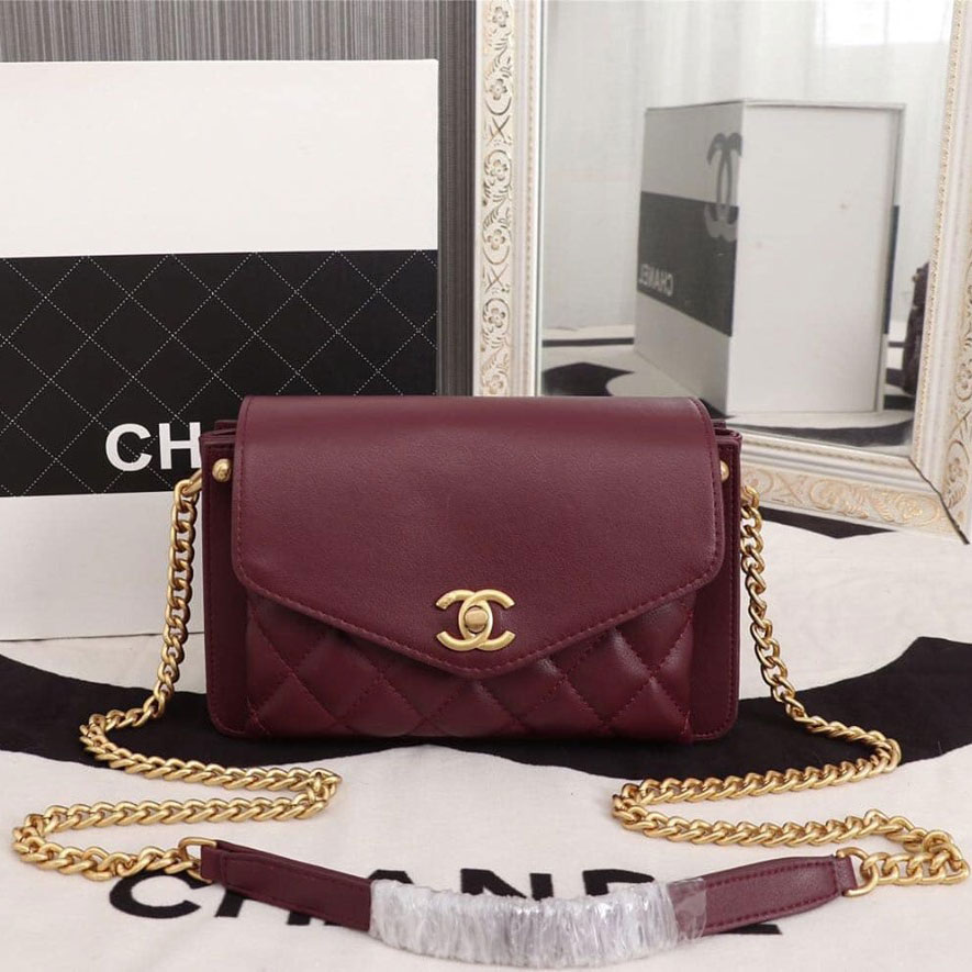 Túi xách Chanel khóa vàng sz 22cm