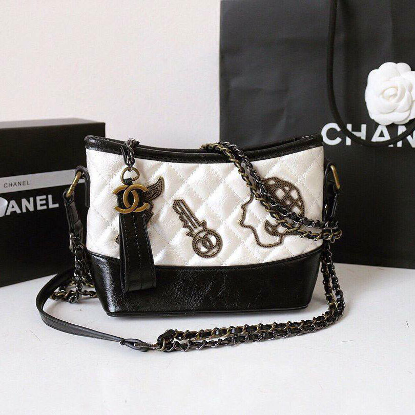 Túi xách Chanel gabrielle trần trám đen trắng