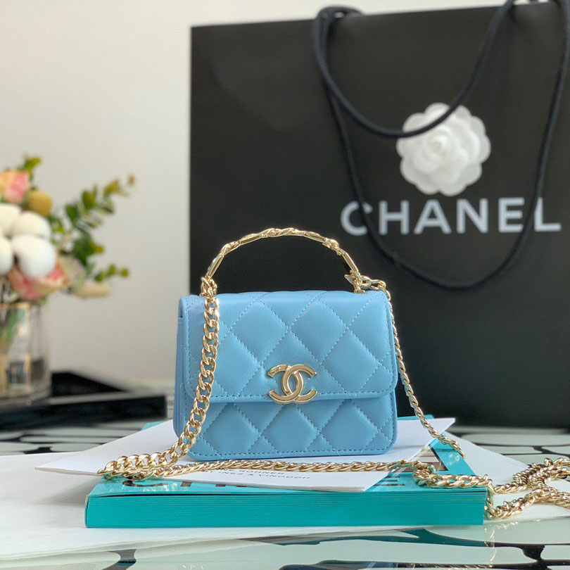 Túi xách Chanel mini quai kim loại siêu cấp