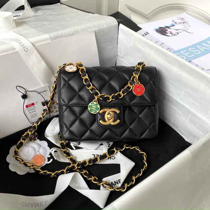 Túi xách Chanel mini cặp kèm dây charm đồng xu likeauth