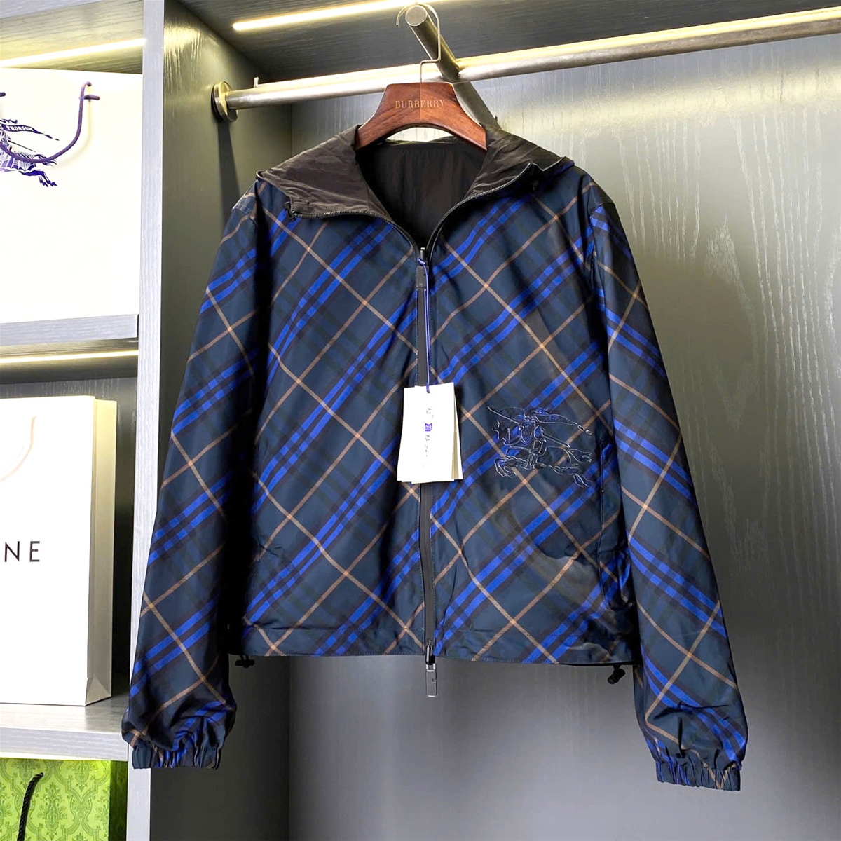 Áo kẻ khoác gió 2 lớp Burberry cao cấp VIP
