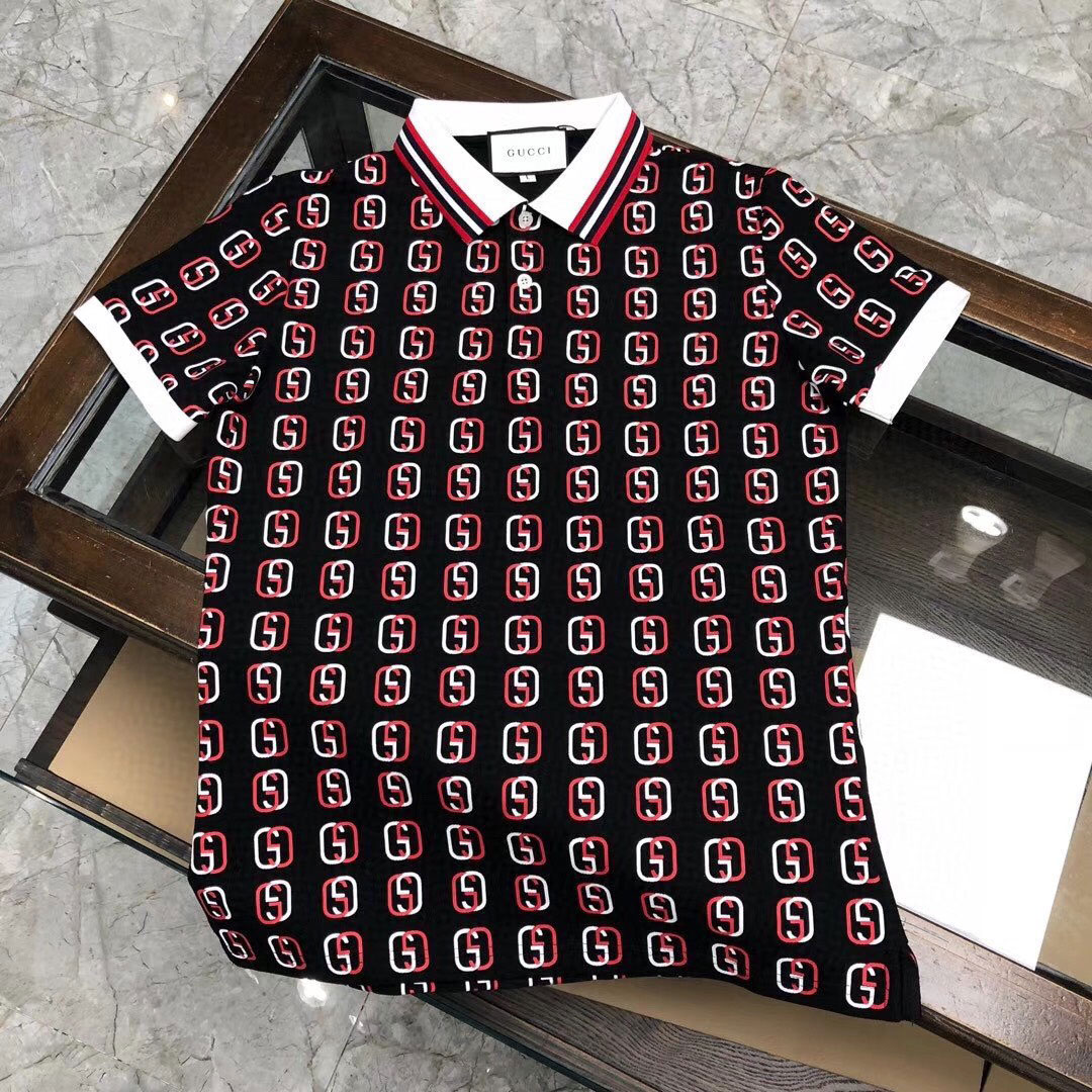 Áo nam hiệu Gucci 2 màu phôi Logo cao cấp