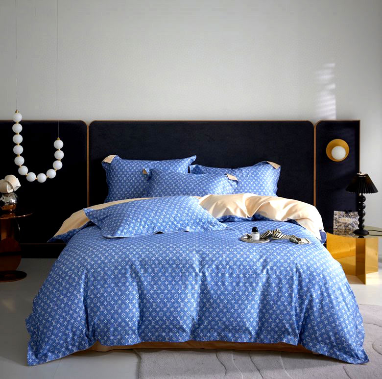 Bộ ga gối cotton Lousi Vuittion cao cấp