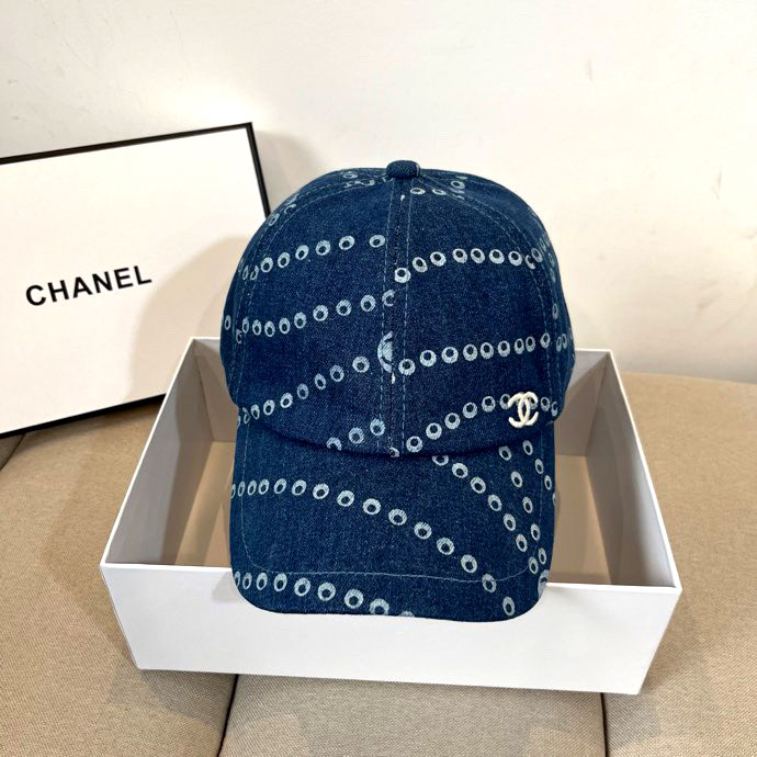 Mũ lưỡi trai vải bò Chanel cao cấp