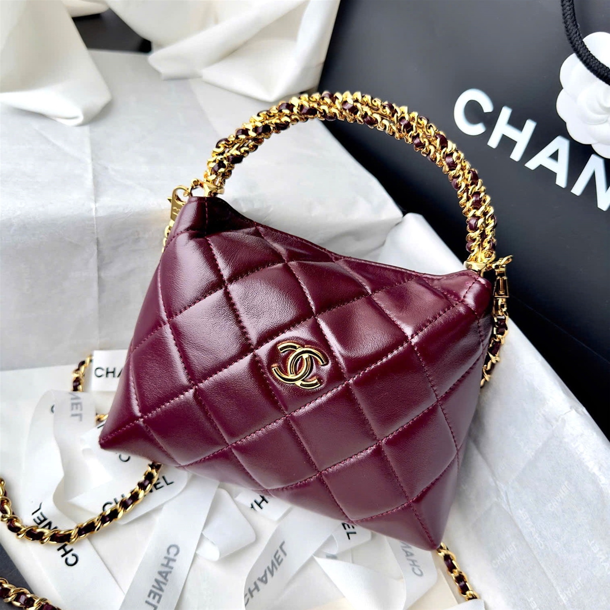 Túi xách Chanel quai to kéo khóa da mềm siêu cấp