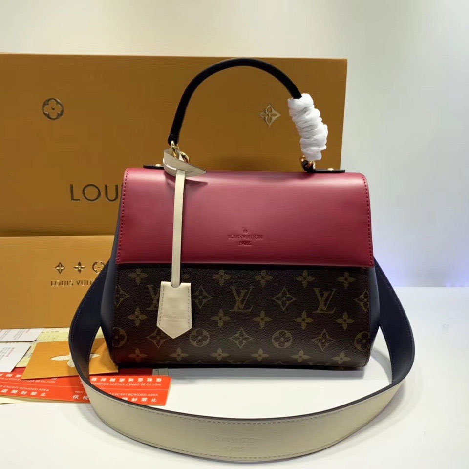 Túi xách Louis Vuitton hoa nâu nắp đỏ siêu cấp