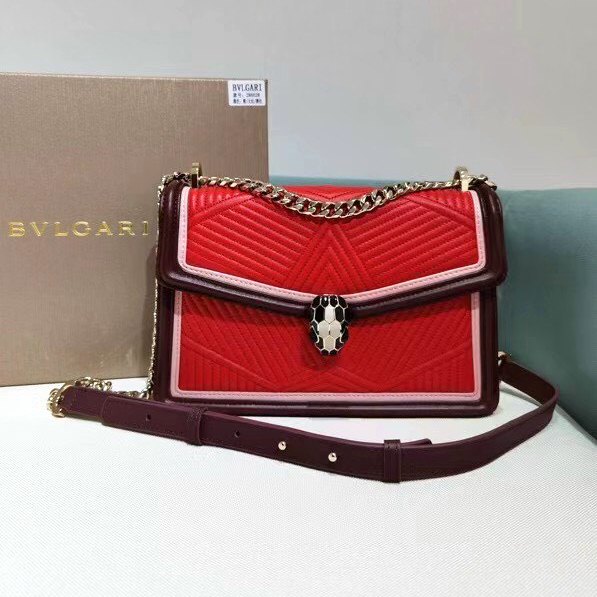 Túi xách Bvlgari khoá đầu rắn nhung viền màu siêu cấp