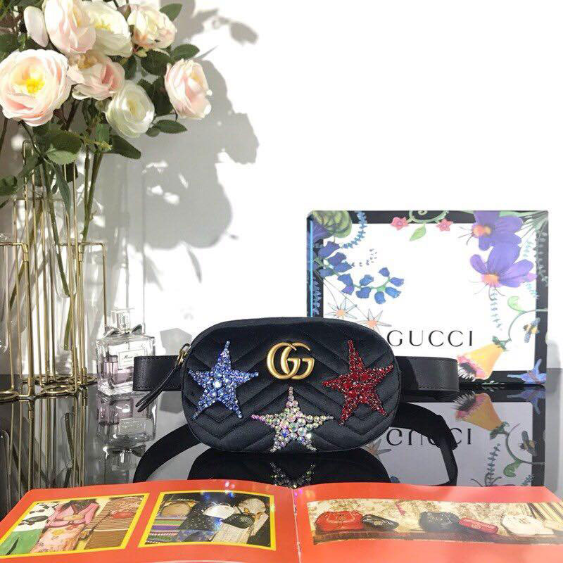 Túi xách đeo bụng Gucci đính đá siêu cấp