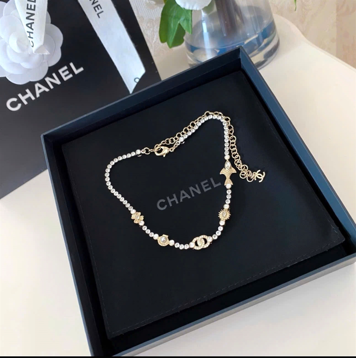 Vòng cổ Mix Charm Chanel ngọc trai cao cấp